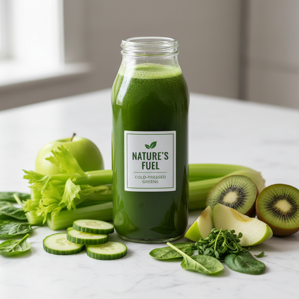Bonnie's Green Remedy cold-pressed green juice with fresh ingredients